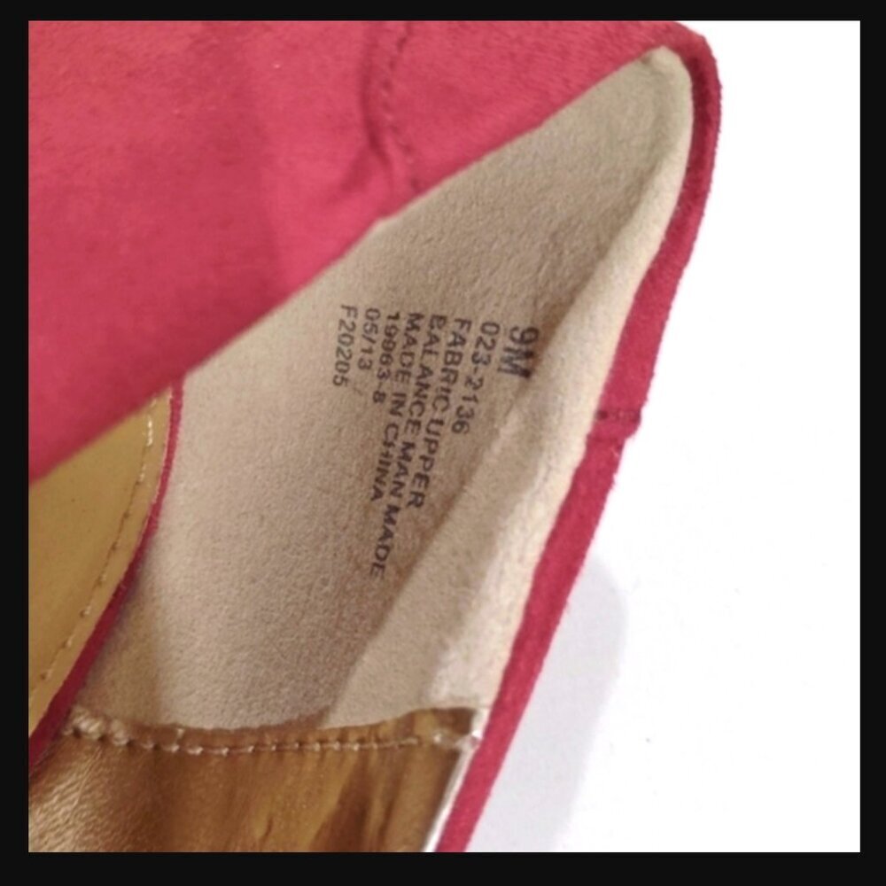 Sz 9M Worthington Burgundy & Gold Ballet Flats Metallic Toe Faux Suede 9 Medium - Picture 12 of 12